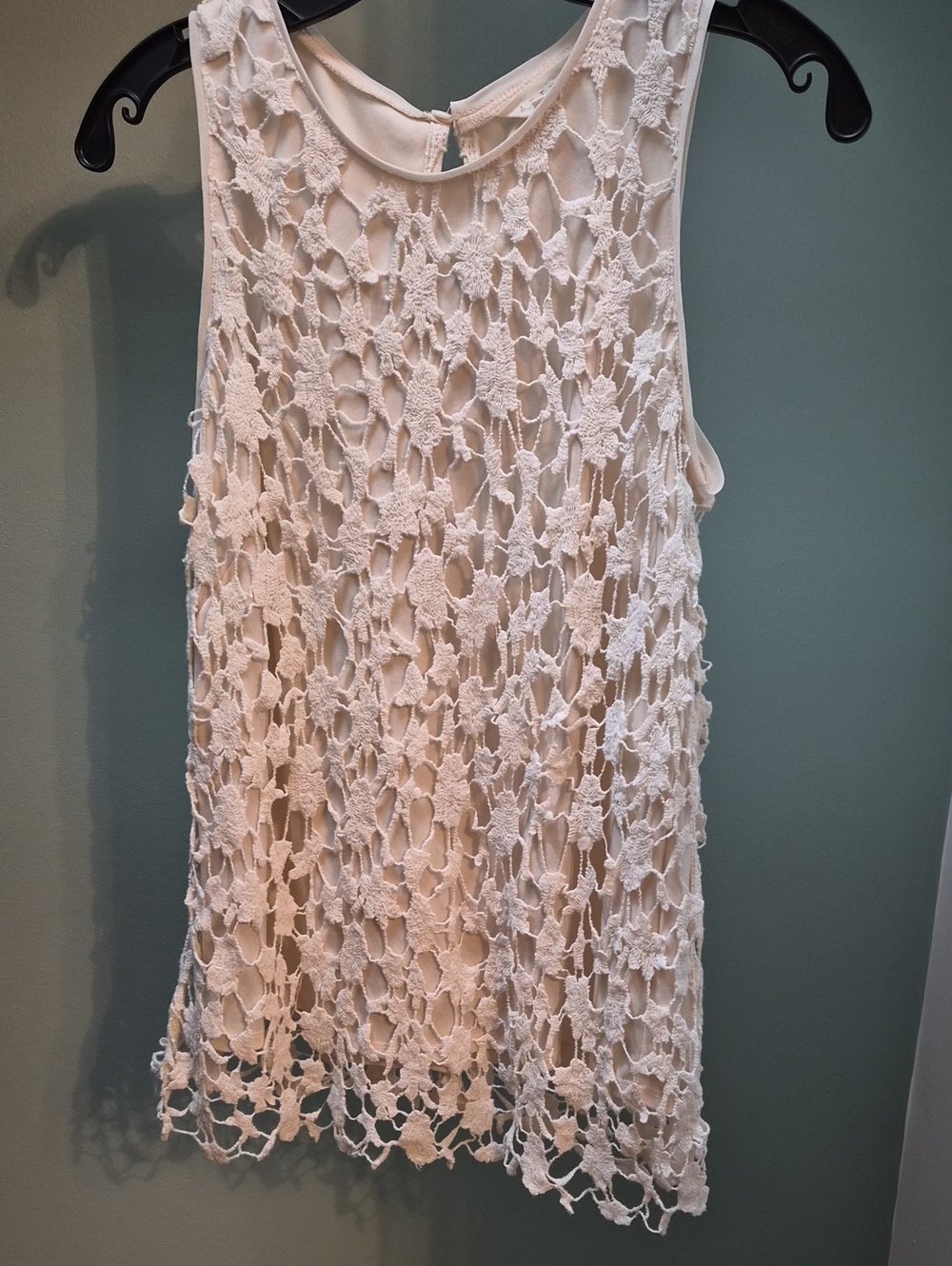 Adiva White Crochet Overlay Tank Top